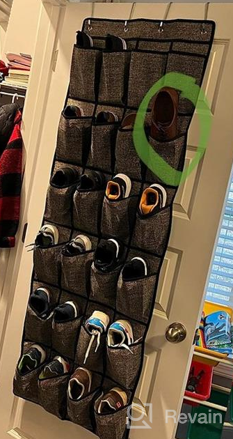 img 1 attached to 24-Pocket Shoe Organizer, Hanging Shoe Holder With Large Fabric Compartments For Men'S Sneakers, Women'S High Heels, And Slippers - Grey, 61.4'' X 22'' review by Motogp Portillo