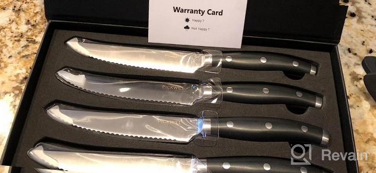 img 1 attached to 4-Piece Set Of High-Carbon German Stainless Steel Steak Knives With Full Tang, Ergonomic ABS Handle, And Serated Blade - Perfect For Gifting In A Presentation Box review by Tony Cole