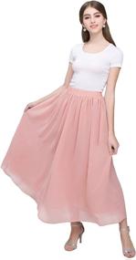 img 2 attached to Kileyi Womens Elastic Chiffon Pleated Women's Clothing ~ Skirts