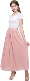 img 4 attached to Kileyi Womens Elastic Chiffon Pleated Women's Clothing ~ Skirts