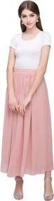 img 3 attached to Kileyi Womens Elastic Chiffon Pleated Women's Clothing ~ Skirts