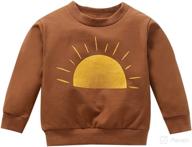👶 adorable newborn baby boys girls toddler sweatshirt: long sleeve top with sun printed cotton - perfect infant jumper top! logo