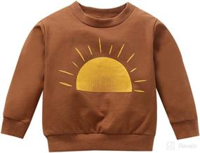 img 4 attached to 👶 Adorable Newborn Baby Boys Girls Toddler Sweatshirt: Long Sleeve Top with Sun Printed Cotton - Perfect Infant Jumper Top!