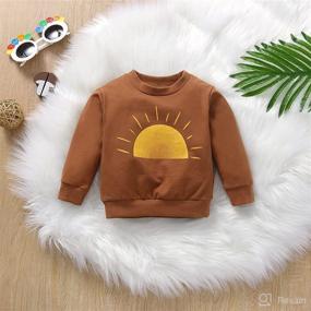 img 3 attached to 👶 Adorable Newborn Baby Boys Girls Toddler Sweatshirt: Long Sleeve Top with Sun Printed Cotton - Perfect Infant Jumper Top!