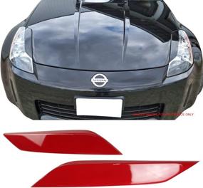 img 3 attached to 🚗 Pre-Painted Red ABS Headlight Eyelids Eyebrows Cover for 2003-2009 Nissan 350Z, Compatible with IKON MOTORSPORTS, Available in Other Colors (2004-2007)