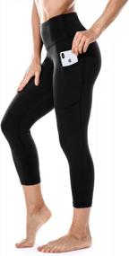img 4 attached to Women'S High Waist Yoga Leggings With Pockets - Tummy Control Workout Pants For Gym & Yoga