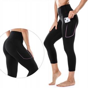 img 3 attached to Women'S High Waist Yoga Leggings With Pockets - Tummy Control Workout Pants For Gym & Yoga