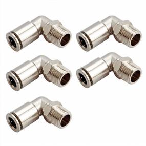 img 4 attached to Pack Of 5 Beduan Brass Elbow Push Connect Air Fittings, 90 Degree Adapter With 3/8" Tube OD And 1/8" NPT Male Thread For Optimal Air Flow