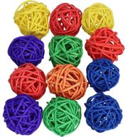 🦜 stuffed colorful natural vine balls for small, medium, and large parrots, cockatoos, budgies - bonka bird toys логотип