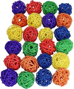 img 3 attached to 🦜 Stuffed Colorful Natural Vine Balls for Small, Medium, and Large Parrots, Cockatoos, Budgies - Bonka Bird Toys