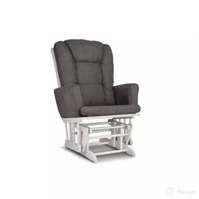 img 2 attached to 🪑 Graco Sterling Glider and Nursing Ottoman Set - White/Gray Cleanable Upholstered Comfort Rocking Nursery Chair with Ottoman