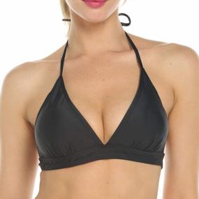 img 4 attached to Flatter Your Curves With Our Classic Retro Women'S Push Up Bikini Top - V-Neck & Padded