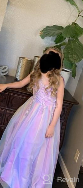img 1 attached to Little Big Girl Flower Tulle Dress: 👸 Perfect for Princess Pageants, Birthday Parties, Weddings & More! review by Jessica Payne