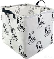 🐶 sinegux large square storage basket cube - nursery toy organizer & waterproof laundry bin with handles - collapsible canvas boxes for playroom, college dorms & shelves - ideal gift baskets (puppies) логотип