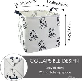 img 3 attached to 🐶 SineGux Large Square Storage Basket Cube - Nursery Toy Organizer & Waterproof Laundry Bin with Handles - Collapsible Canvas Boxes for Playroom, College Dorms & Shelves - Ideal Gift Baskets (Puppies)