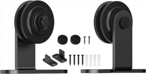 img 4 attached to Upgrade Your Interior With Skysen'S Black Sliding Barn Door Hardware T-Shape Roller Set
