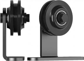 img 2 attached to Upgrade Your Interior With Skysen'S Black Sliding Barn Door Hardware T-Shape Roller Set