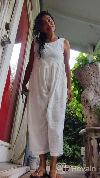 img 1 attached to Comfortable Chiffon Sleeveless Jumpsuits for Women with Pockets 💃 - Tank Top and Wide Leg Long Pants Jumpsuit Rompers review by Clayton Morris