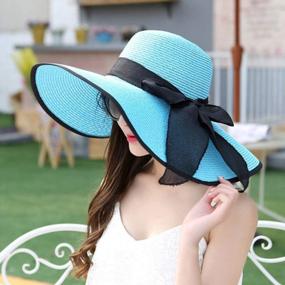 img 3 attached to Women'S Foldable Floppy Sun Hat, Wide Brim UV Protection Straw Beach Cap For Summer