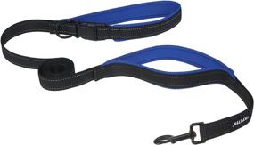 img 1 attached to VKPETFR 6 FT Heavy Duty Dog Leash for Large, Medium &amp; Small Breed 🐾 Dogs - Comfortable Padded Handles, Traffic Handle &amp; Removable Buckle - Reflective Walking Lead in Black