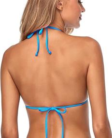 img 1 attached to Tainehs Halter Thong Bikini Top - Sexy Micro Triangle Swimsuit For Women