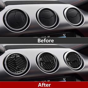 img 3 attached to Enhance Your Ford Mustang GT's Interior with Carbon Fiber Vent Outlet Sticker Decal Cover – 2015-2020 Car Styling Accessories