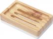 say goodbye to messy soap with uviviu's plastic soap dish with easy drain and wood pattern design logo