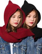 🧣 stylish hooded irregular knitted women's accessories - winter scarves & wraps logo