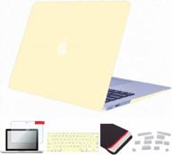 compatible macbook air case 13 inch a1466/a1369 (2010-2017) with hard shell, sleeve bag, keyboard cover skin & more - se7enline mellow yellow logo