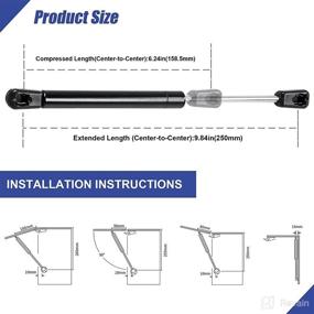 img 3 attached to 💪 High-Quality 10 Inch Gas Spring Shocks Struts Lift Support for Hydraulics Lid Stay Window Cabinet - 22.5 Lbs/100N