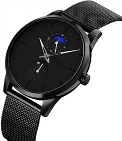 img 3 attached to 🕒 CKE Mens Watch Ultra-Thin Minimalist Fashion Waterproof Wrist Watches: Stylish Stainless Steel Mesh Band Timepiece for Men