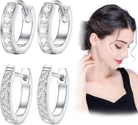 img 3 attached to Sparkle And Style: Kesaplan'S Crystal Hoop Earrings In Platinum For Women And Girls