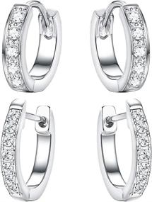 img 4 attached to Sparkle And Style: Kesaplan'S Crystal Hoop Earrings In Platinum For Women And Girls