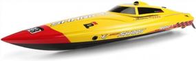 img 1 attached to Yellow FUNTECH RC Boat ARTR With Brushless Motor And 2.4GHz Remote Control - Super Fast 45 Mph+ Speed For Pools, Lakes, And Rivers