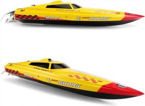 img 3 attached to Yellow FUNTECH RC Boat ARTR With Brushless Motor And 2.4GHz Remote Control - Super Fast 45 Mph+ Speed For Pools, Lakes, And Rivers