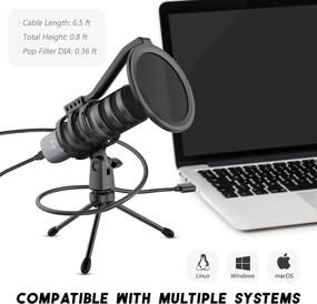 img 1 attached to ZINGYOU ZY-UD1 Gray USB Microphone For Gaming, Podcasting, Recording Vocals And Singing - 192KHz/24Bit Compatible With Windows & MacOS Laptop Plug & Play