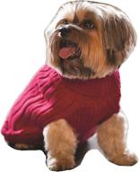 🐶 stylish and warm: fashion pet outdoor dog classic turtleneck sweater in small, red логотип