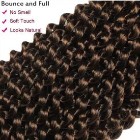 img 1 attached to 18 Inch Ombre Brown Passion Twist Crochet Hair For Women - 6 Packs Long Bohemian Synthetic Curly Braiding Hair Extensions By Ubeleco