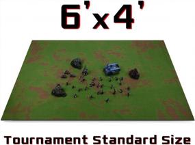 img 2 attached to Enhance Your Gaming Experience With Stratagem'S 6' X 4' Open Field Grass Terrain Neoprene Battlemat With Hex Grid