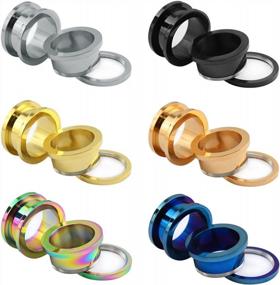 img 4 attached to Stylish And Durable: E-Fashion Store'S 6 Pairs Of Stainless Steel Ear Tunnels With Screw Fit For Perfectly Fitted Ear Plugs, Size 16G To 30Mm