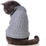 🐱 jnancun cat sweater turtleneck knitted sleeveless cat clothes warm winter kitten clothes outfits for cats or small dogs in cold season - small, grey логотип