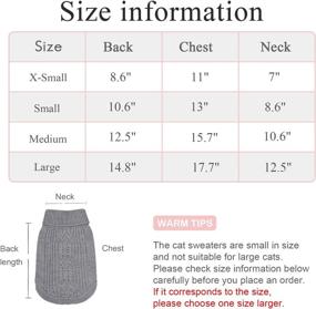 img 1 attached to 🐱 Jnancun Cat Sweater Turtleneck Knitted Sleeveless Cat Clothes Warm Winter Kitten Clothes Outfits for Cats or Small Dogs in Cold Season - Small, Grey