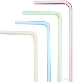 img 2 attached to 🥤 200 Pack of Colorful Disposable Plastic Straws - Flexible and BPA-Free (0.23'' Diameter, 7.8'' Length)