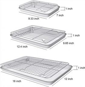 img 3 attached to 3 Pans + 3 Racks Deedro Stainless Steel Baking Sheet With Cooling Racks - Heavy Duty, Non-Toxic & Easy To Clean