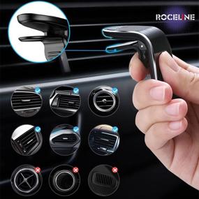 img 2 attached to 📱 Roceline Magnetic Car Phone Holder - Dashboard & Vent Mount with Super Strong 5 Magnets - Case Friendly Cell Phone Holder for iPhone and Android (Chrome)