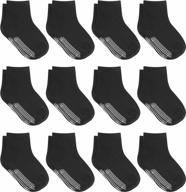 non-slip toddler socks with grips - 12 pairs for girls and boys, anti-slip crew socks for infants and kids - debra weitzner logo