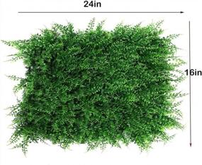 img 3 attached to 12 Piece Artificial Fern Wall Panel Set For Indoor And Outdoor Decor - Beautiful Faux Boxwood Hedge Greenery Backdrop With Artificial Fern Leaves - Dimensions 24 X 16 Inches (L X W)