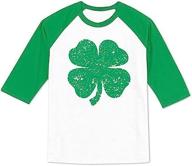 🍀 besserbay st. patrick's day lucky shamrock raglan sleeve t-shirt: unisex kids irish clover tee 1-8 years логотип