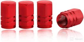 img 3 attached to 🔴 Red Anodized Aluminum Tire Valve Stem Caps - Universal Fit for Cars, Trucks, Motorcycles, SUVs, Bikes, and Wheels.