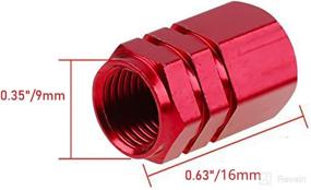 img 2 attached to 🔴 Red Anodized Aluminum Tire Valve Stem Caps - Universal Fit for Cars, Trucks, Motorcycles, SUVs, Bikes, and Wheels.